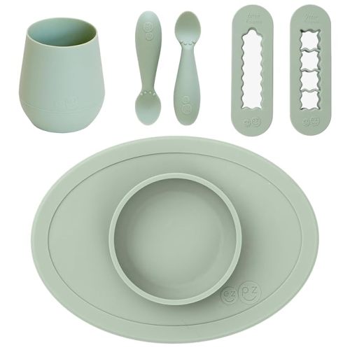 First Foods Bundle 6m+ (Sage) Tiny Bowl + Tiny Spoons + Tiny Cup + Food Cutters Baby Essentials