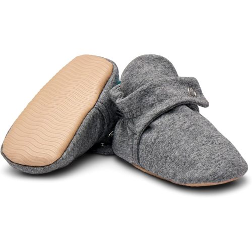 Ten Little Everyday Baby Booties - 100% Organic Cotton, Seamless SoftLoom Interior, Non-Slip, Breathable & Adjustable Newborn Booties for Girls & Boys - Best Newborn Gift for Baby Registry and Baby Shower
