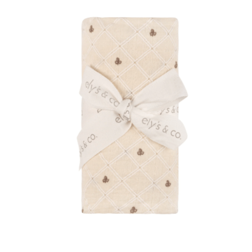 Jersey Cotton Floral Grid Collection - Muslin Swaddle – Ely's & Co.