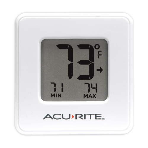 Acurite White Digital Indoor Thermometer with Compact Display, Battery-Powered, (1 x 3.75 x 6.25)