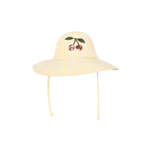 Yellow Cherry Gingham Etta Swim Hat