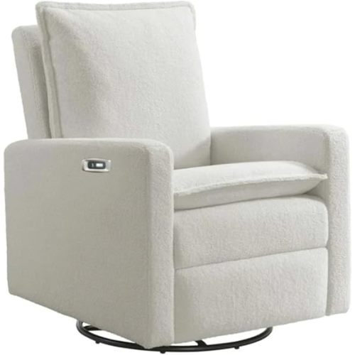 Oxford Baby Uptown Power Recliner/Glider, Boucle White