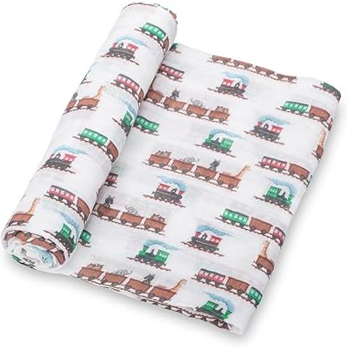 LollyBanks Muslin Swaddle Blankets, 100% Organic Cotton Baby Swaddle