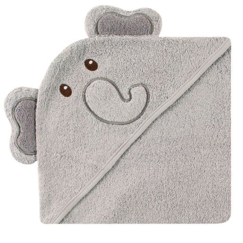 Luvable Friends Baby Unisex Cotton Animal Hooded Towel, Elephant, One Size
