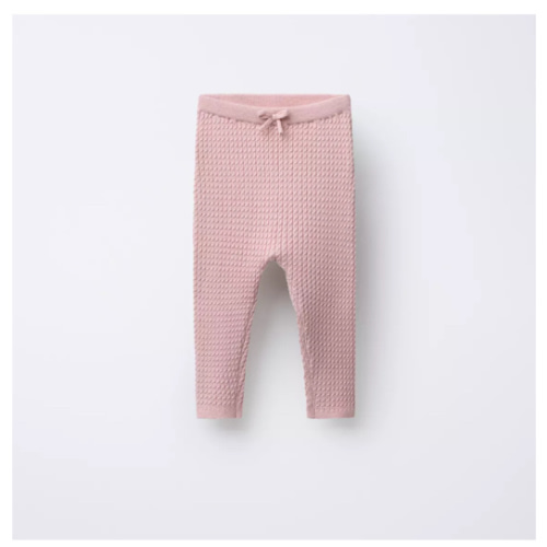 CABLE KNIT LEGGINGS - Light pink | ZARA United States