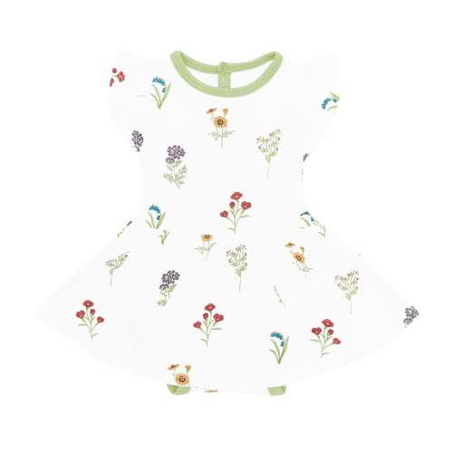 Kyte Baby Twirl Bodysuit Dress in Wildflower