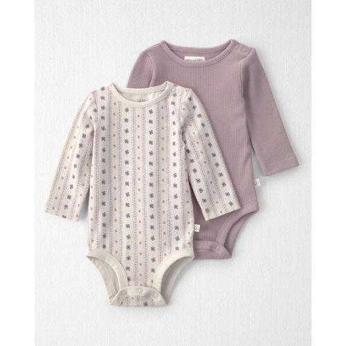 Baby Girl 2-Pack Organic Cotton Waffle Knit Bodysuits - Little Planet | Carter's