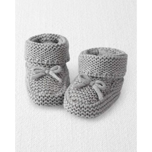 Baby Organic Cotton Crochet Booties in Gray - Little Planet | Carter's