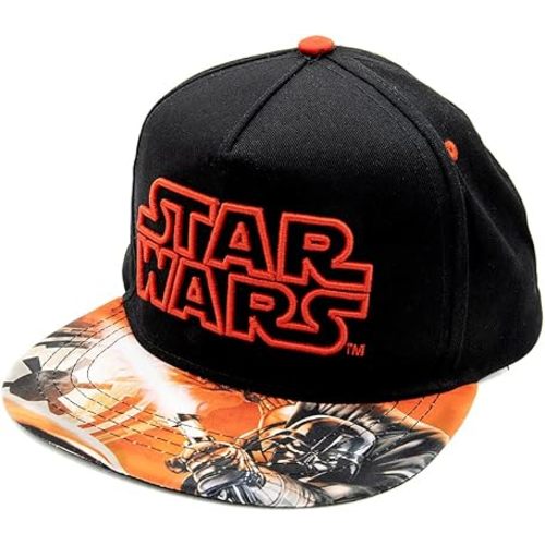 Star Wars Gorra de béisbol clásica bordada con logotipo plano, para niños y jóvenes, Negro, Rojo