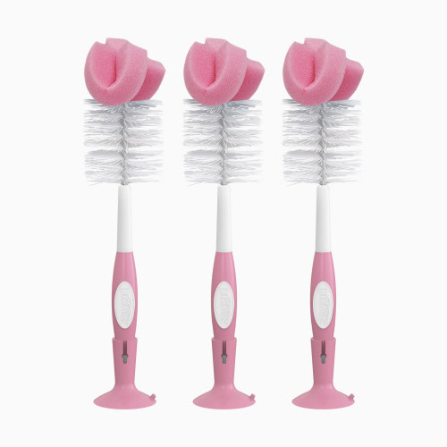 Dr. Brown's Sponge Baby Bottle Cleaning Brush Set - Pink