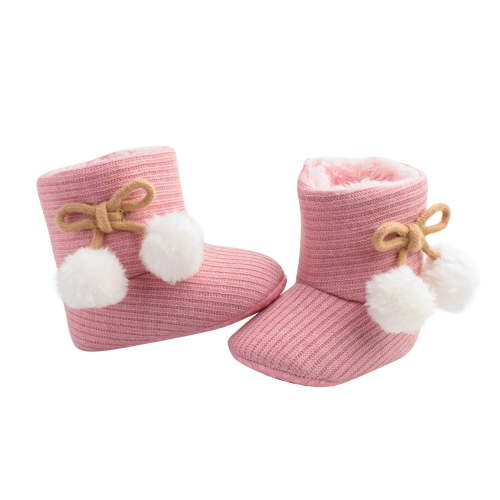 Darzheoy Baby Fleece Booties Newborn Warm Slippers Cozy Winter Boots Sock Shoes Infant Crib Bootie with Non-Slip Bottom 0-12 Months