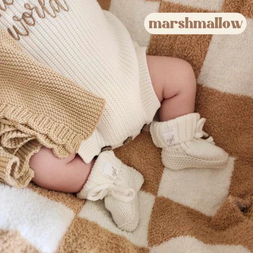 Knit Baby Booties- 100% Cotton Booties, 0-6 mos