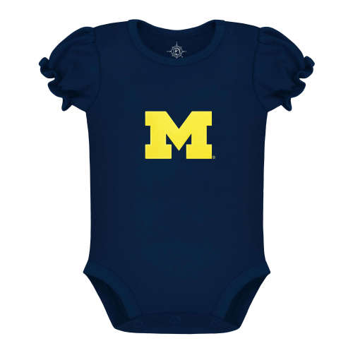 Michigan Wolverines Puff Sleeve Bodysuit | College Baby