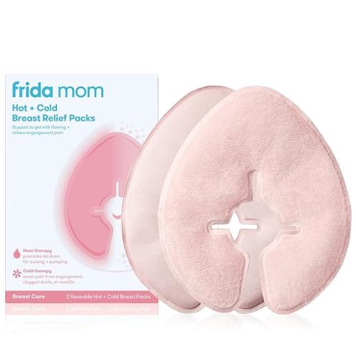 Frida Mom Breast Therapy Packs, Breast Pads, Cold & Hot Pack for Pain Relief, Breastfeeding Essentials for Lactation Support, Mastitis, Engorgement and Pump Aid, Postpartum Recovery, 2pk