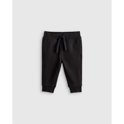 Organic Cotton French Terry Joggers - Baby in Black