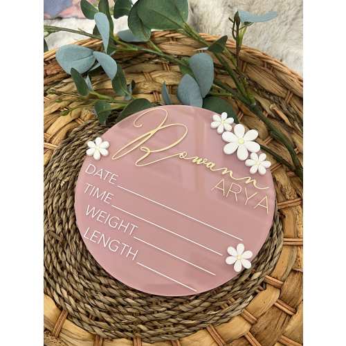 Acrylic Newborn Baby Birth Announcement Sign Newborn Baby Stat Sign Hospital Sign For Baby Newborn Photo Prop Baby Shower Gift for New Mom