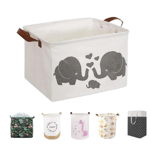 Laundry Hamper, Collapsible Laundry Basket Dorm, Baby Laundry Basket, Large Laundry Hamper Waterproof with Leather Handle for Dirty Clothes, Kids Toys, Bedroom, Bathroom