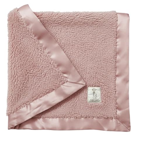 Little Giraffe Chenille Baby Blanket – 29x35” Soft Chenille with Satin Trim, Dusty Pink | Ultra-Soft, Gentle & Safe, Lightweight & Breathable for Newborns & Toddlers