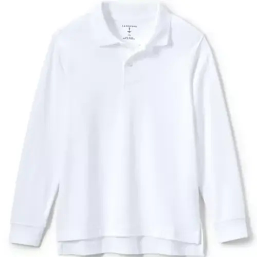 School Uniform Kids Long Sleeve Interlock Polo Shirt | Lands' End