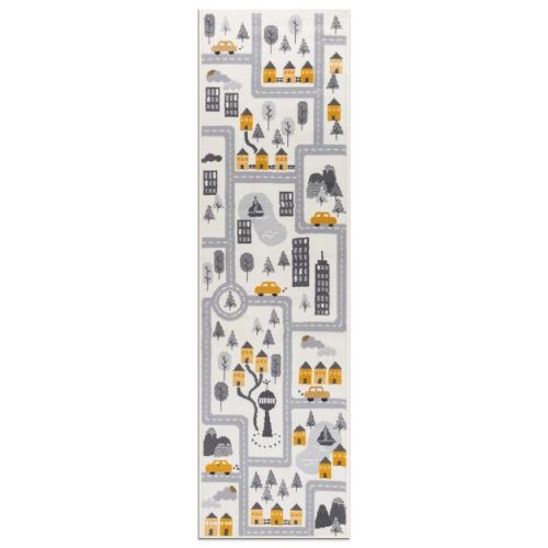 World Rug Gallery Adventureville Kids Play Road Area Rug: Stain-Resistant, Low Pile, Kids Room Runner