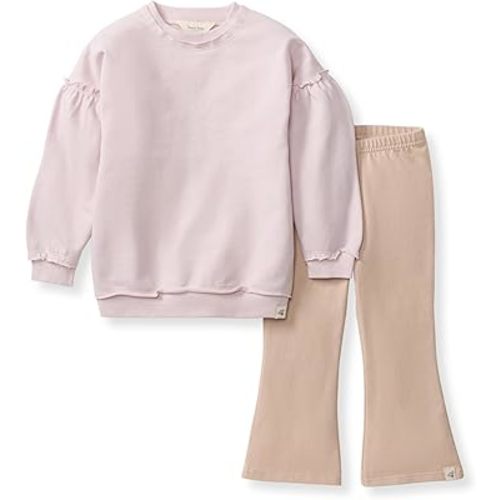 Burt's Bees Baby Baby Girls Long Sleeve Top and Pant Set, 100% Organic Cotton Outfit