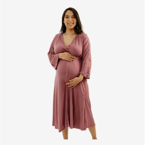 Amelia Labor & Postpartum Gown in Dusty Rose – Lila