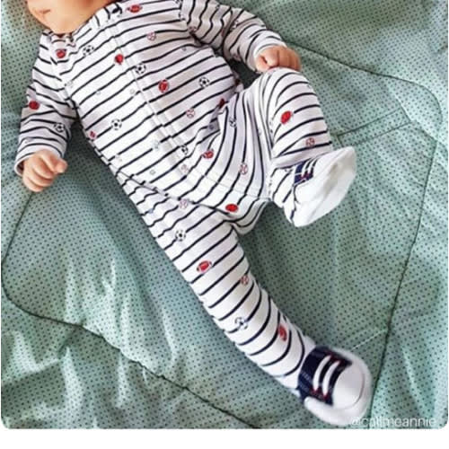 Sports Star 2-Way-Zip Footed One-Piece and Hat