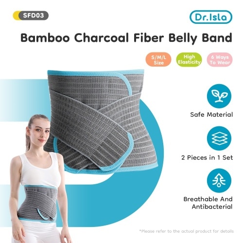 Dr.isla Bamboo Charcoal Fiber Belly Band Postnatal Recovery Supporting 2 in 1 Fast Slimming SFD03