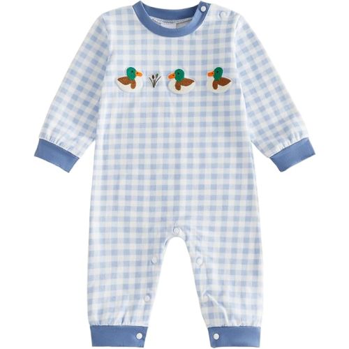 Newborn Baby Boy Fall Outfits Infant Long Sleeve Romper Jumpsuit