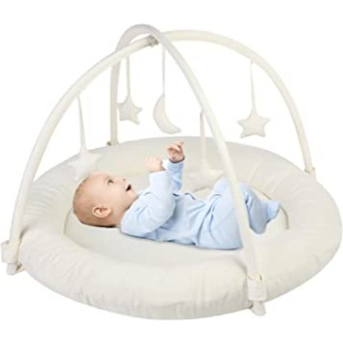 Beright Baby Gym, Baby Play Gym with Movable and Detachable Hoops, Baby Activity Center with Hanging Out Toys in Shape of a Moon and Stars, Perfect Newborn Toys