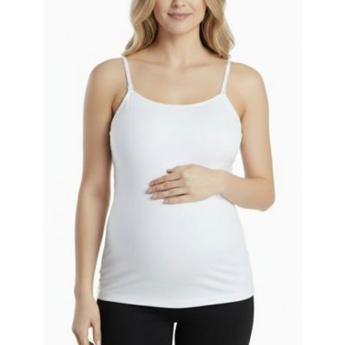 Women's Clip Down Nursing Tank Top Cami - White - Size: Medium - Motherhood Maternity