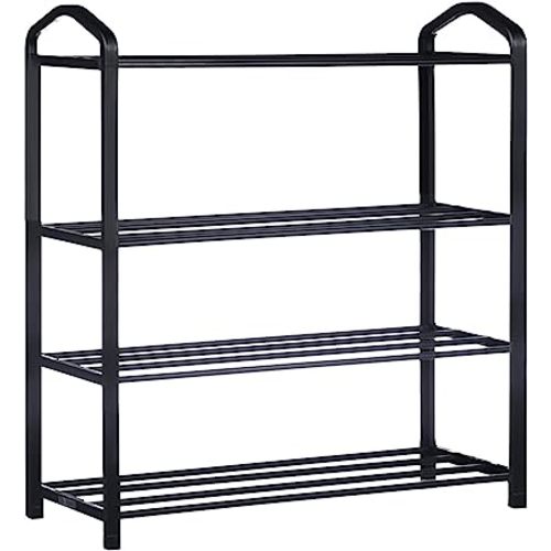 Amazon.com: YSSOA 4-Tier Stackable Shoe Rack, 12-Pairs Sturdy Shoe Shelf Storage, Black Shoe Tower for Bedroom, Entryway, Hallway, and Closet : Everything Else
