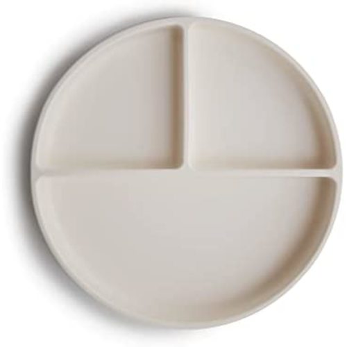 mushie Silicone Suction Plate | BPA-Free Non-Slip Design (Ivory)