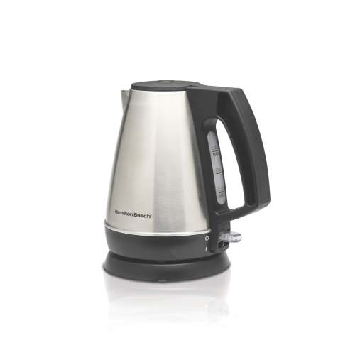 Hamilton Beach Stainless Steel Electric Kettle, Tea & Water Kettle, 1L, Black Accents