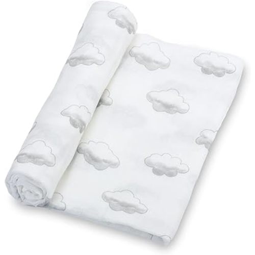 LollyBanks Swaddle Blanket | 100% Muslin Cotton | Gender Neutral Newborn and Baby Nursery Essentials for Girls and Boys, Registry | Cloud Print