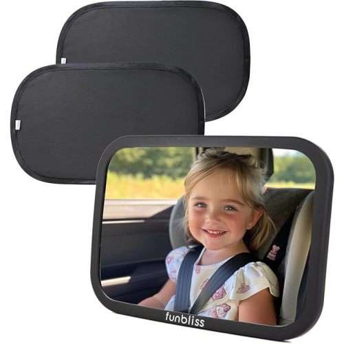 Baby Car Mirror Most Stable Backseat Mirror with Premium Matte Finish,Ultra High Definition PMMA Material, Secure and Shatterproof,Black