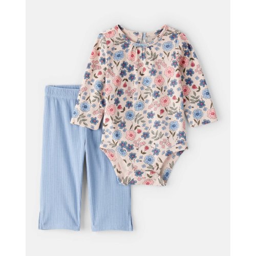 Baby Girl 2-Piece Floral Bodysuit & Pant Set | Carter's