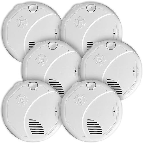 First Alert Interconnect Hardwire Dual Sensor Smoke Alarm with Battery Backup, SM300-AC, 6-Pack