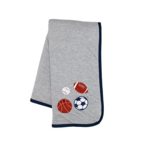 Lambs and Ivy Hall of Fame Sports Jersey/Faux Shearling Cozy Baby Blanket
