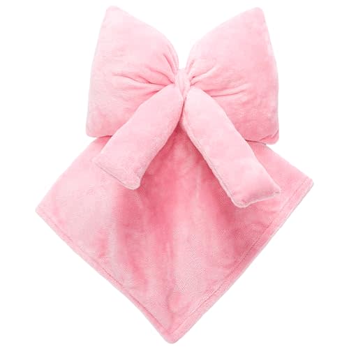 Breling Pink Coquette Bow Security Blanket Soft Baby Fluffy Blanket Unisex Stuffed Gift for Newborn Infant Toddler Boys and Girls, 13. 78 Inch