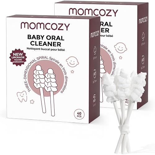 Momcozy Baby Tongue Cleaner Baby Toothbrush Disposable Oral Cleaner 80Count
