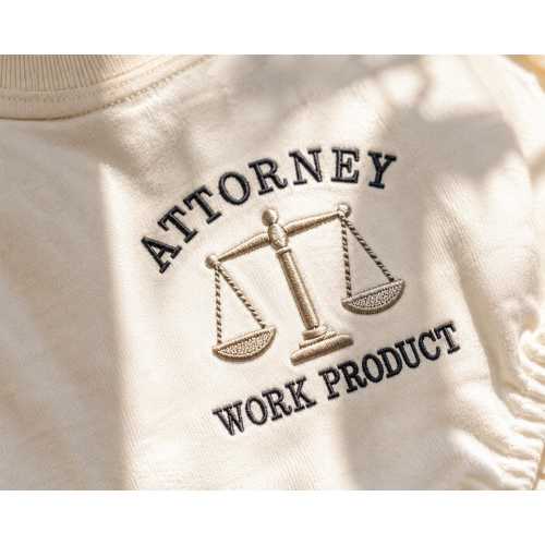 Attorney Work Product Embroidered Romper, Lawyer Baby Gift, Attorney Dad Baby Outfit, Baby Shower Gift, Newborn Photo Outfit