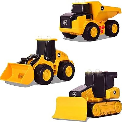 John Deere 3-Pack Realistic Set Lights and Sound 5" Farm Construction Vehicles