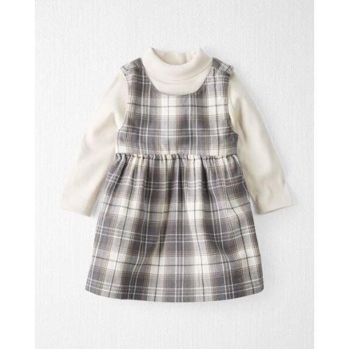 Baby 2-Piece Organic Cotton Herringbone Dress Set in Plaid - Little Planet | Carter's