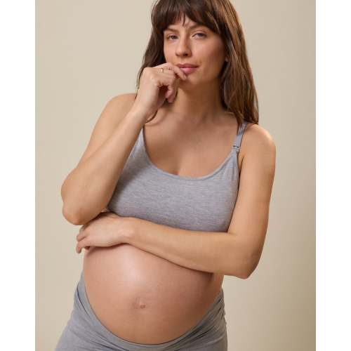French Terry Maternity & Nursing Bralette | Grey Heather - Kindred Bravely