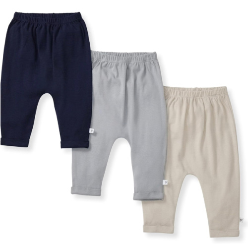 Burt's Bees Baby Unisex Knit Jogger Pants, 3-Pack Baby Sweatpants, 100% Organic Cotton Infant Bottoms