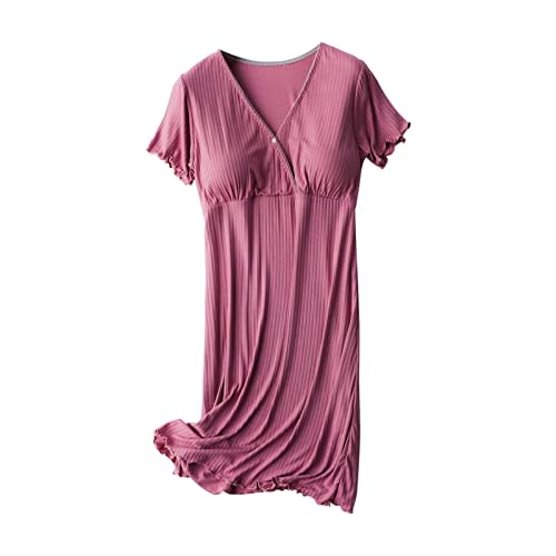 TANGNADE Nursing Dress Maternity Nightgown Sleepwear for Breastfeeding Maternity Dress Comfy Loungewear for Pregnancy