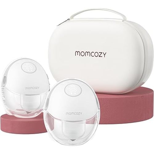 Momcozy Tire-lait mains libres style mobile | M6, tire-lait portable, rythme idéal pour plus de lait, bride double ajustement plus ajustée et discrète avec 3 modes et 9 niveaux, 24 mm (gris, 2 pièces)