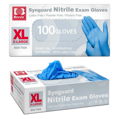 Supmedic Nitrile Exam Gloves, Disposable Food-Safe Gloves, Blue, X-Large, 100 Pcs