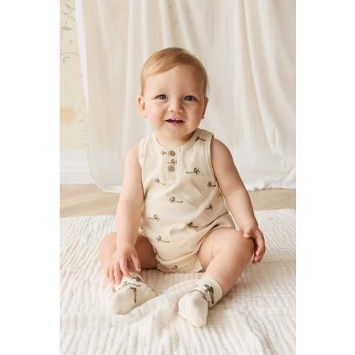 Pima Cotton Archie Playsuit - Fly High Vanilla Cream